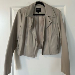 Express TAUPE LEATHER JACKET